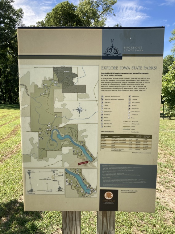 Backbone State Park Map Living / Cedar Falls, Iowa / Backbone State Park - August 2020 | Rathburn  Gallery